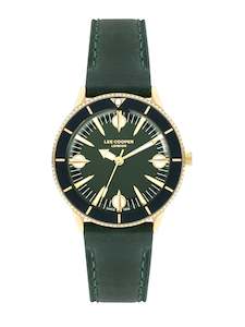 Most Stock: Lee Cooper Women's 36 MM Green Analog Leather Strap Watch – LC07932.177