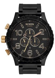 Nixon: Nixon 51-30 Chronograph Matte Black & Gold Men's Watch A083-1041