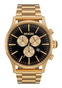 Nixon: Nixon Sentry Chrono All Gold & Black Men's Watch A386-510