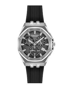 Quantum Men's Black Dial Chronograph Silicone Strap Watch – HNG949.351