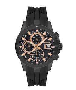 Quantum: Quantum Men's Black Chronograph Silicone Strap Watch – HNG893.851