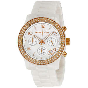 Michael Kors White Ceramic White Dial Ladies Watch MK5269