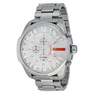 Diesel: Diesel Mega Chief Chronograph White Dial Men's Watch DZ4328