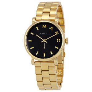 Marc Jacobs: Marc Jacobs Watches Baker Black Dial Gold 36mm Ladies Watch MBM3355