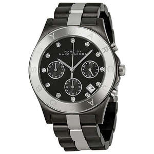 Marc by Marc Jacobs Blade Chronograph Gunmetal and Silver-Tone Ladies Watch MBM3179