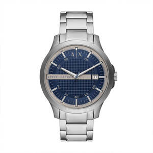 Armani Exchange: Armani Exchange Classic Hampton Date Silver Watch - AX2451