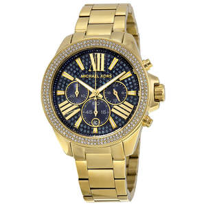 Womens Dress Watches: Michael Kors Wren Chronograph Blue Crystal Pave Ladies Watch MK6291
