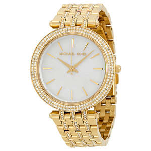 Womens Fashion Watches: Michael Kors Darci Mother of Pearl Dial Gold Steel Crystal Ladies Watch MK3219