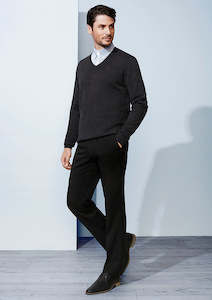 Biz Corporates Pants: Mens Cool Stretch Adjustable Waist Pant (Stout) 70114S 117 / Charcoal