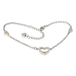 Products: Heart Anklet Rhodium (SS) Shuzi