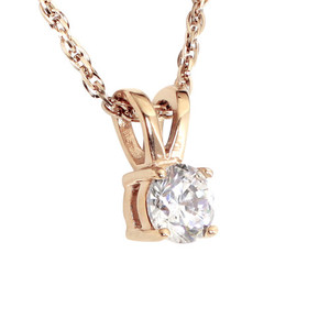 Products: Solitaire CZ Pendant Rose Gold (SS) Shuzi