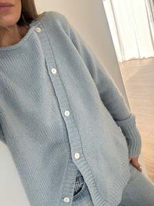 Asymmetric Cardigan - Powder Blue