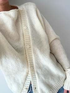 Knits: Asymmetric Cardigan - Cream
