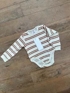 Warehouse Sale: Caramel stripe onesie size 6/12M