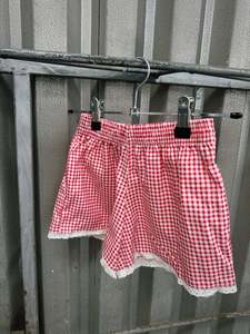 All: Kids Red Gingham Shorts
