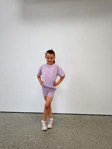 All: Lilac Stripe Biker set