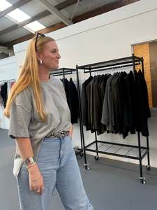 All: Love Heart Split Tee - Grey