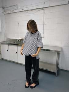 Love heart split tee - Striped - PRE ORDER