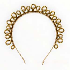 Luxury Diamante Gold Hair Accessories: The Carita Girls Gold Tiara