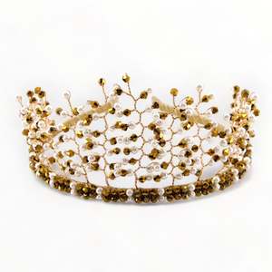 Luxury Diamante Gold Hair Accessories: The Love & Faith Luxury Girls Tiara