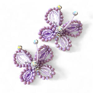 Meadows & Dreams Butterfly Hair Clip Set – Pastel Lilac Crystal