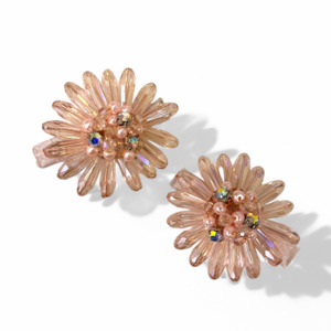 Button: The Mia Girls Designer Handmade Crystal Flower Hair Clip Set