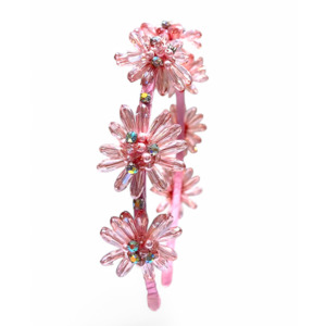 Button: The Mia Luxury handmade girls crystal flower headband