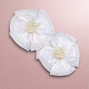Kids Designer White Hair Accessories: The Florian Kids Handmade Crystal & Pearl Flower Clip Set