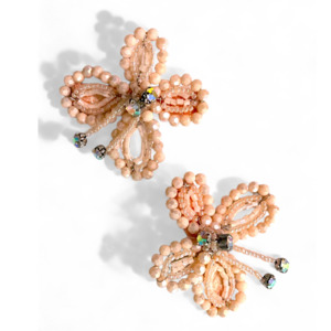 Luxury Girls Hair Clip Sets: Meadows & Dreams Butterfly Hair Clip Set – Pale Apricot Crystal