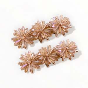 Designer Matching Hair Accessories: The Nassandra Crystal Flowers Designer Hair Clip