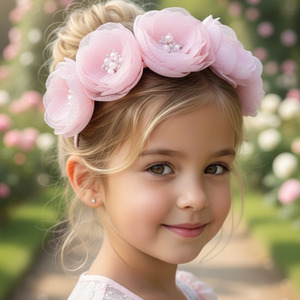 Best Kids Hair Accessories: Girls Luxury Flower Crown - handbeaded with pearls & Crystals - The Tallulah
