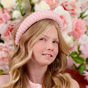 Luxury Padded Headbands For Girls: Brooke Girls Pink Headband