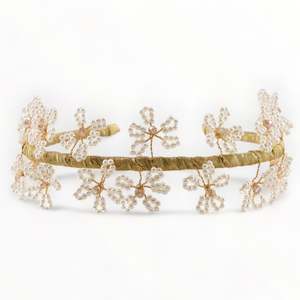 The Eden Daisy Flower Pearl Designer Headband