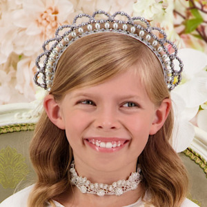 The Halo Silver Pearl Tiara  Headband