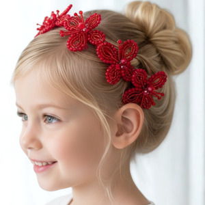 The Ruby Red Collection: Meadows and Dreams Girls Butterfly Headband – Ruby Red Crystal