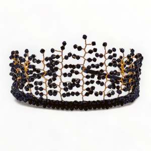 Luxury Diamante Gold Hair Accessories: Czarina Luxury Childs Crystal Crown Headband
