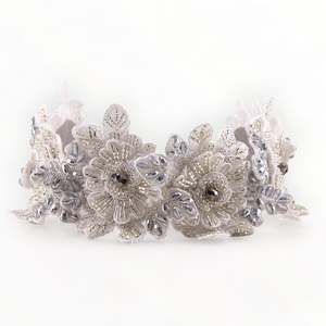 Hadraniel Crystal Flower Designer Headband – Luxury Silver Embellished Girls&a&hellip;