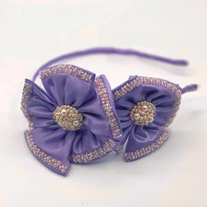 Luxury Lilac Hair Accessories: The Angelina Lilac Flower Girls Headband