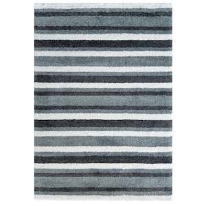 Modern Contemporary: Laine Stripe Smoke Blue Rug