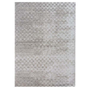 Acrylic Chenille: Russo Check Silver Rug