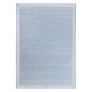 Outdoor: Makana Indoor/Outdoor Border Ivory/Light Blue Rug