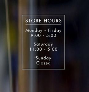 Business Opening Hours - SignsAndDecals.co.nz