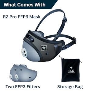 New: RZ Mask CE Certified RZ PRO FFP3 Respirator / 99% Filtration & Active Carbon / RZ Secure 360 Seal™