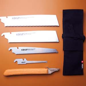 New: KAKURI Universal Japanese Pull Saw Set (5pc) - Interchangeable Blades & Canvas Roll