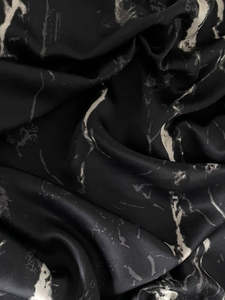 Silk Pillow Case - Black Marble
