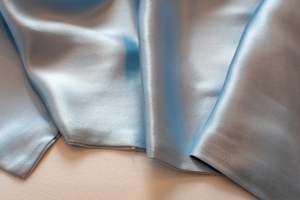 Silk Pillow Cases: Silk Pillow Case - Light blue