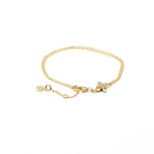 Flora / Bracelet / Clear + Gold
