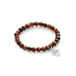 Super Cross Bracelet Tigers Eye + Silver