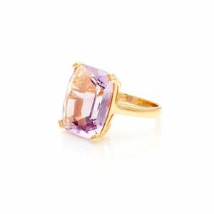 Goddess Ring Brazilian Amethyst + Gold