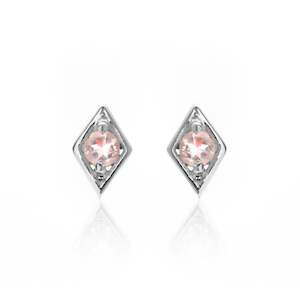 Rose Quartz: Superfine / Earrings / Keepsake Studs / Rose Quartz + Silver
